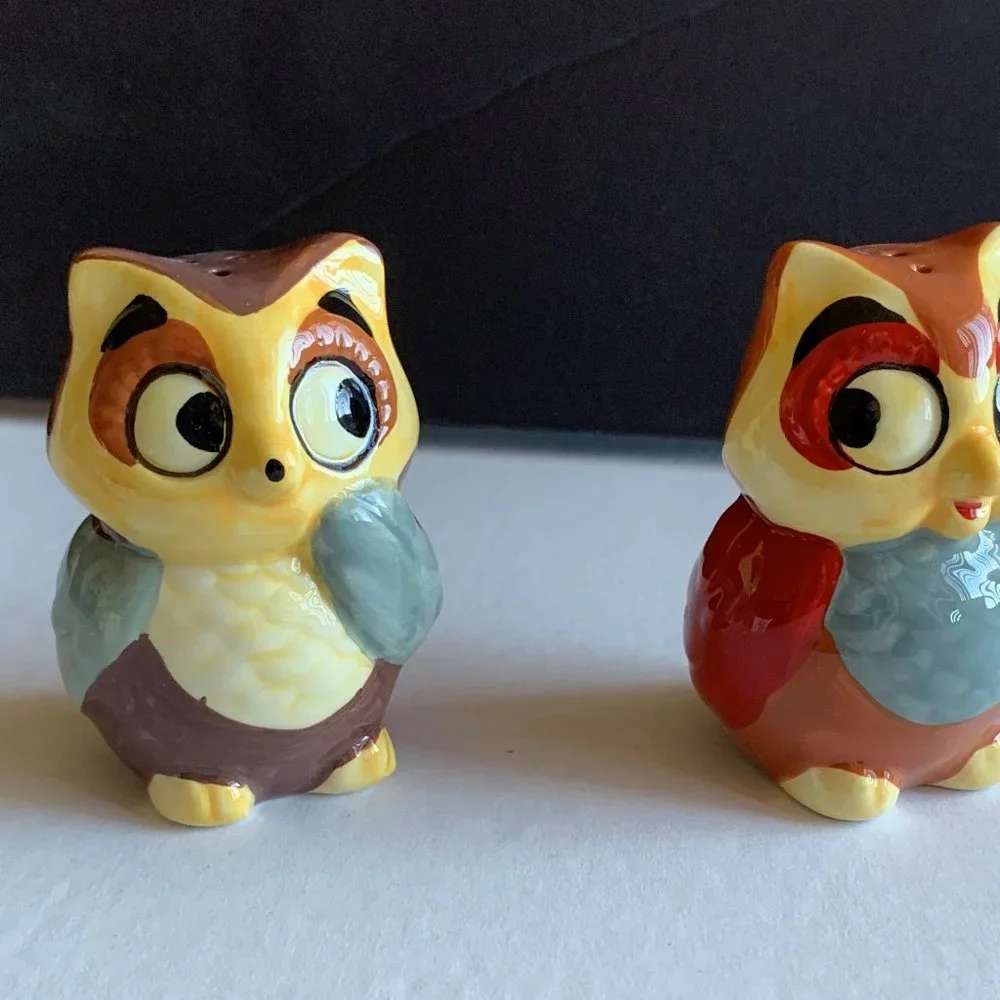Pfaltzgraff Collectables Hand Painted Sculpted Owl Salt & Pepper Shakers NEW - Picture 5 of 7